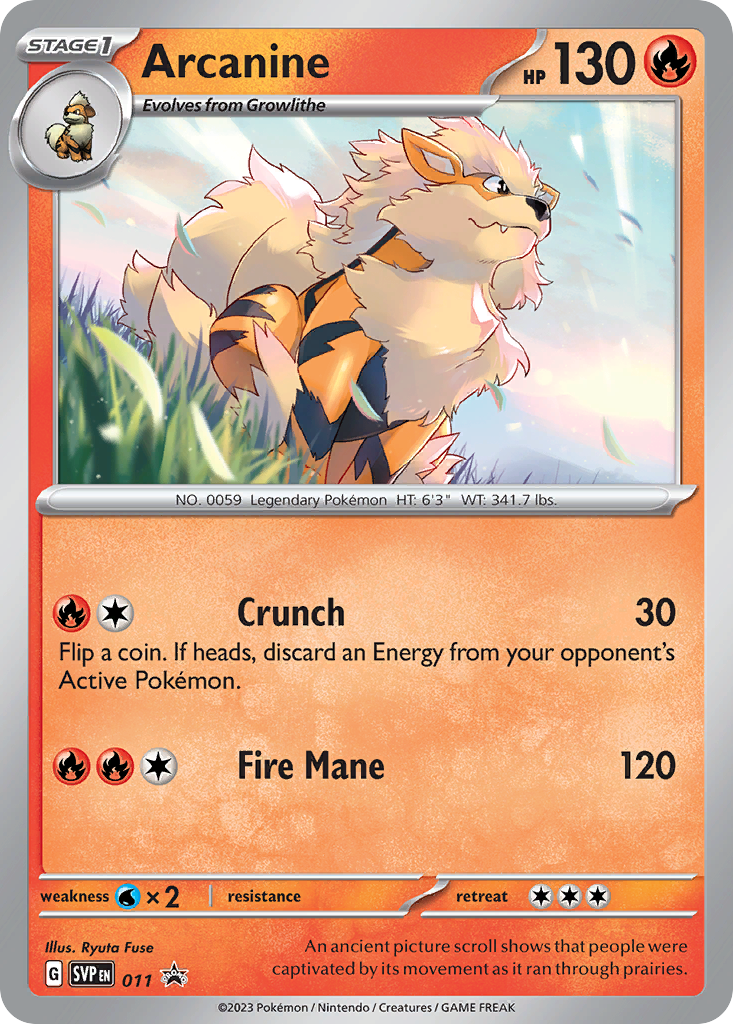 Arcanine 11/215 Scarlet & Violet Black Star Promos