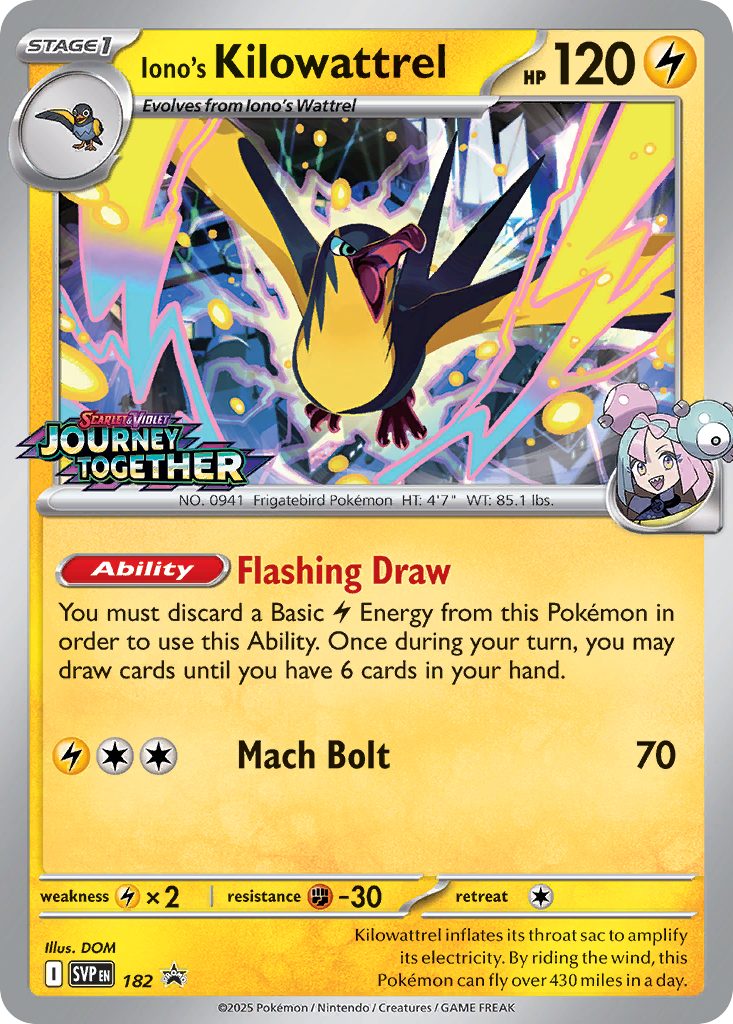 Iono's Kilowattrel 182/150 Scarlet & Violet Black Star Promos