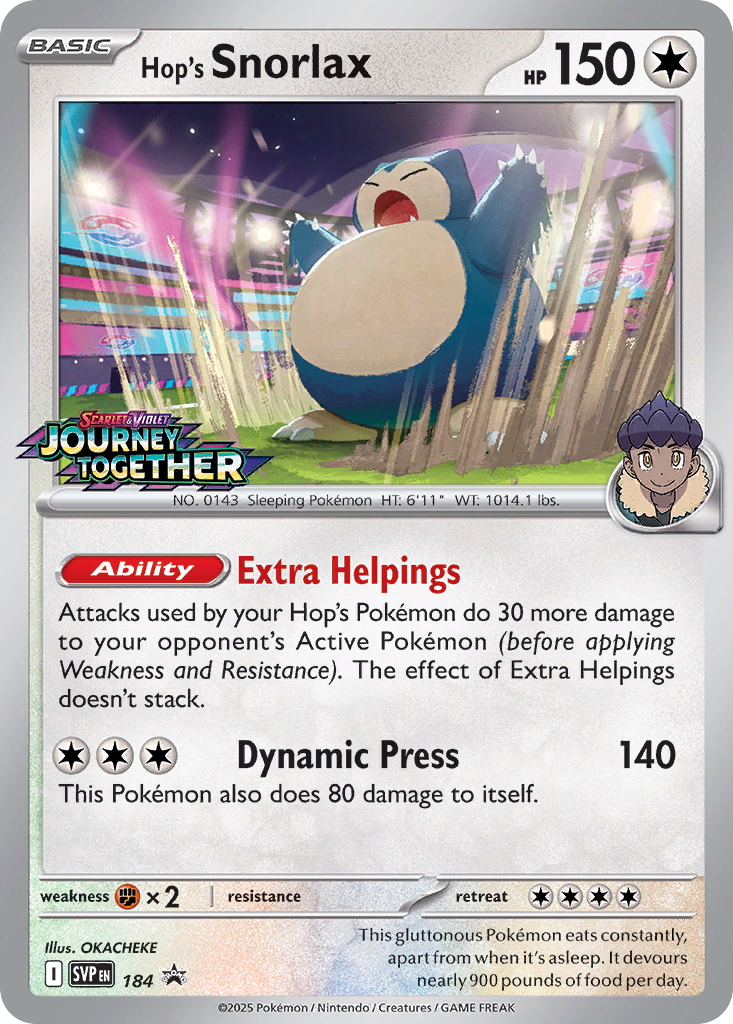 Hop's Snorlax 184/150 Scarlet & Violet Black Star Promos
