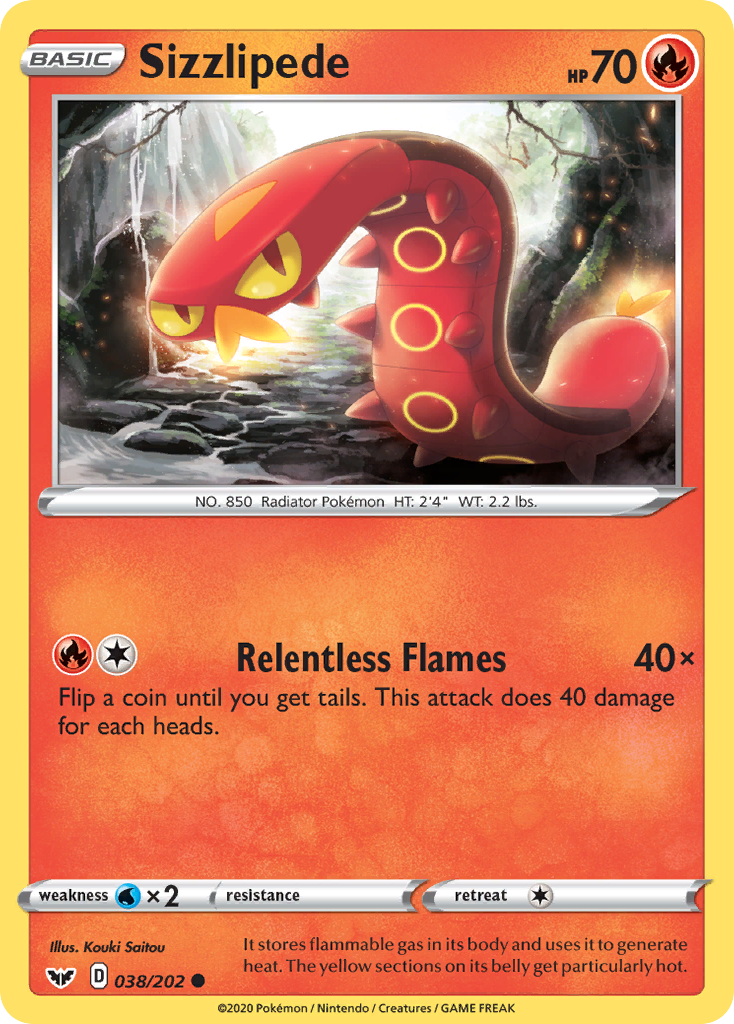 Sizzlipede 38/202 Sword & Shield