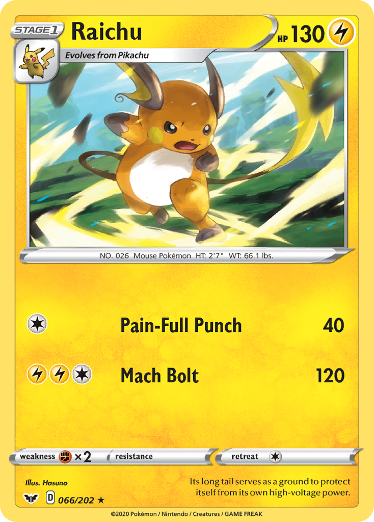 Raichu 66/202 Sword & Shield