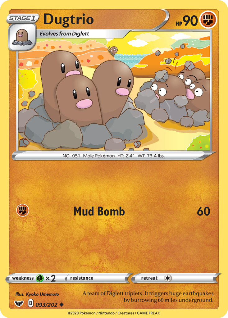 Dugtrio 93/202 Sword & Shield