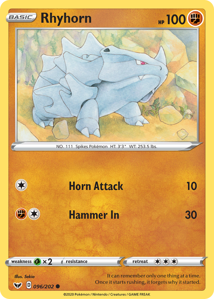 Rhyhorn 96/202 Sword & Shield