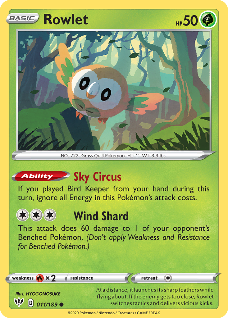 Rowlet 11/189 Darkness Ablaze