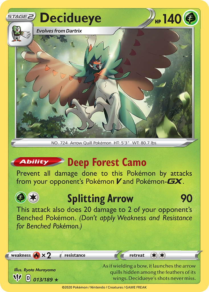 Decidueye 13/189 Darkness Ablaze