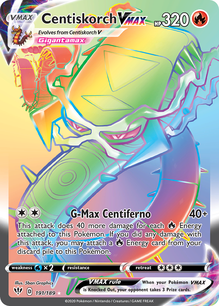 Centiskorch VMAX 191/189 Darkness Ablaze