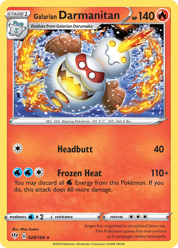 Galarian Darmanitan 28/189 Darkness Ablaze