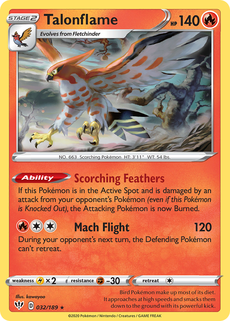 Talonflame 32/189 Darkness Ablaze