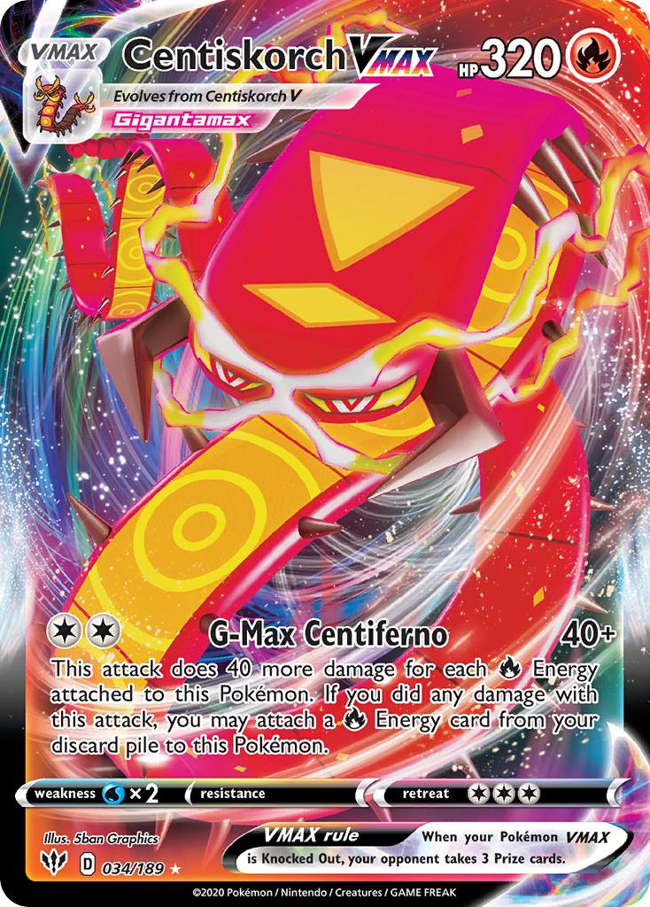Centiskorch VMAX 34/189 Darkness Ablaze