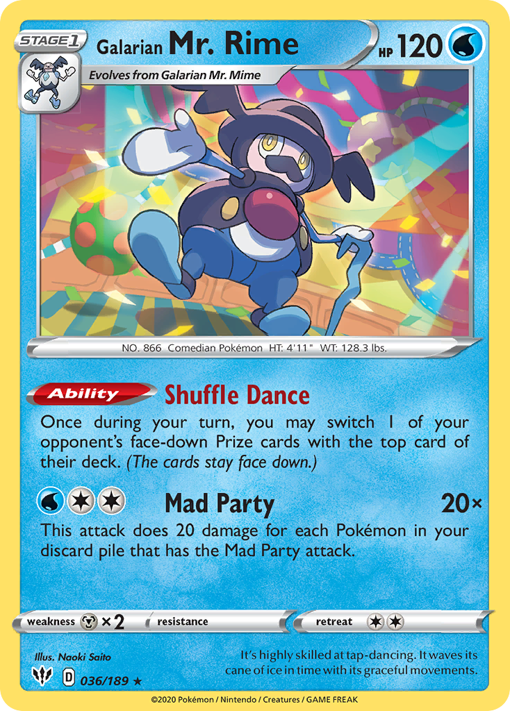 Galarian Mr. Rime 36/189 Darkness Ablaze