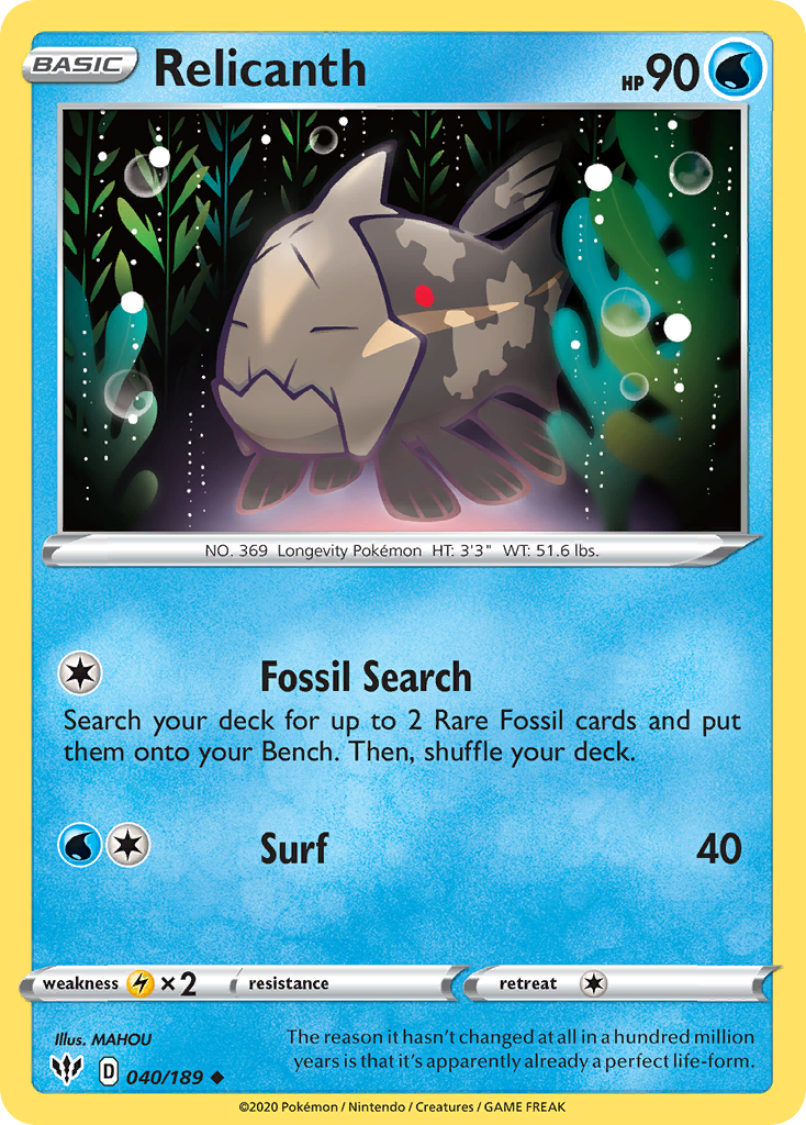 Relicanth 40/189 Darkness Ablaze