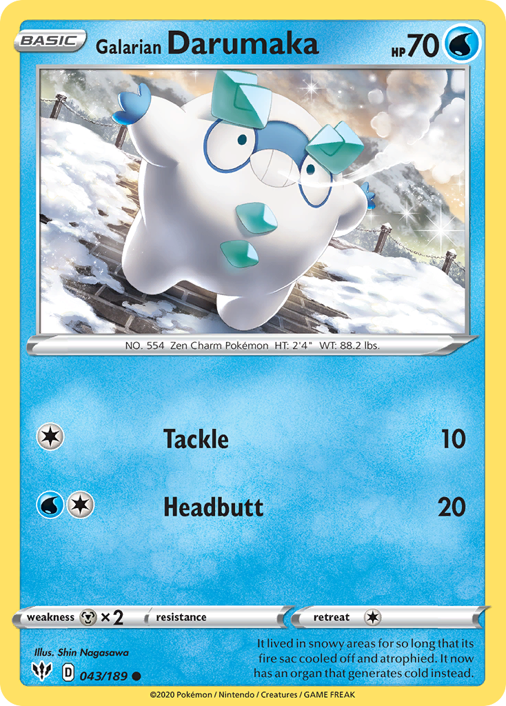 Galarian Darumaka 43/189 Darkness Ablaze