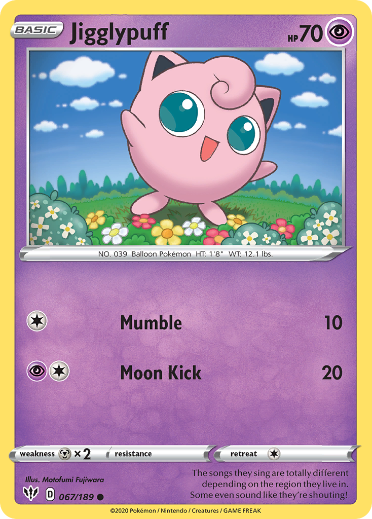 Jigglypuff 67/189 Darkness Ablaze
