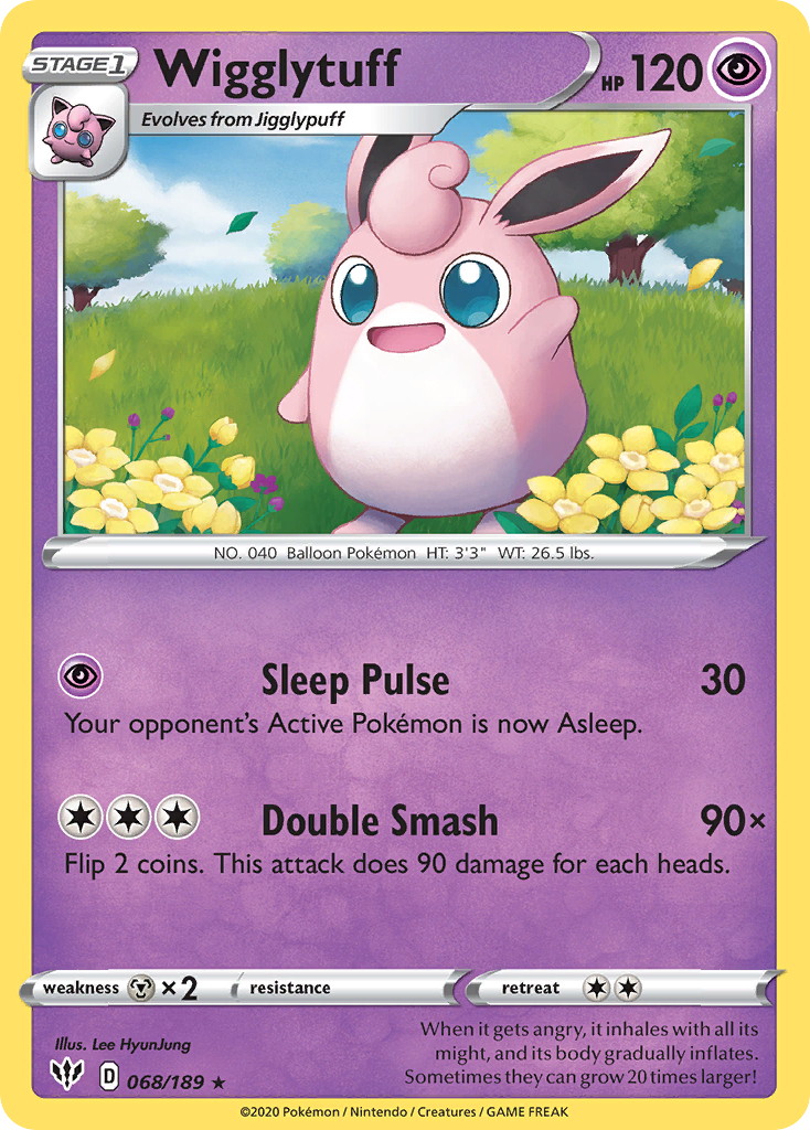 Wigglytuff 68/189 Darkness Ablaze