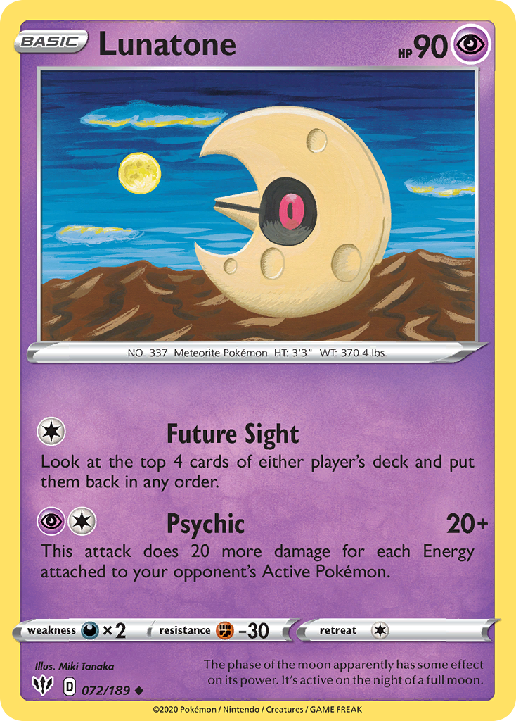 Lunatone 72/189 Darkness Ablaze