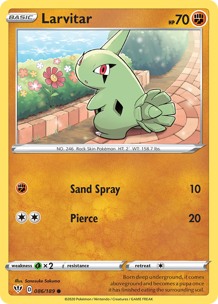 Larvitar 86/189 Darkness Ablaze