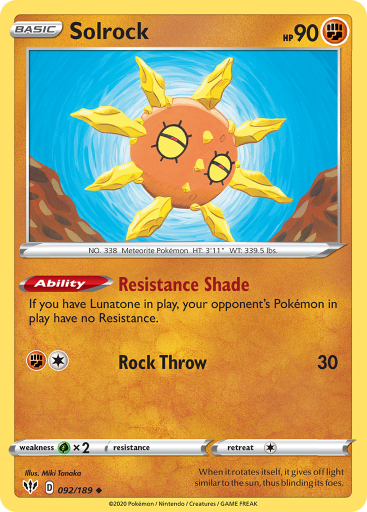 Solrock 92/189 Darkness Ablaze